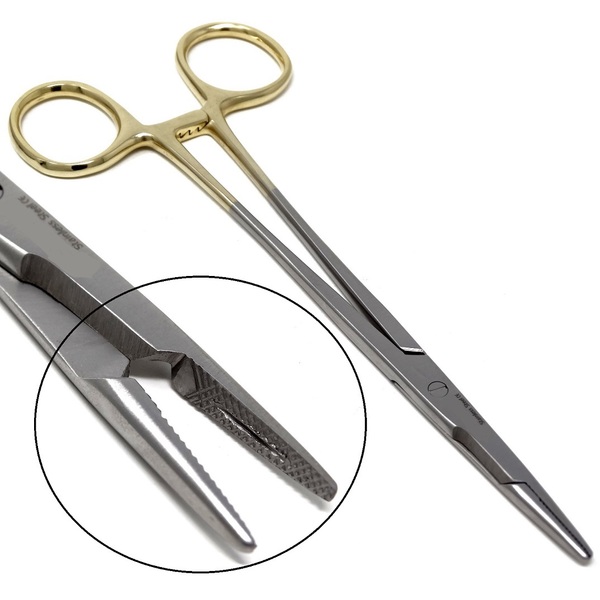 A2Z Scilab Gold Handle Olsen Hegar Needle Holder 5.5", Premium A2Z-ZR422